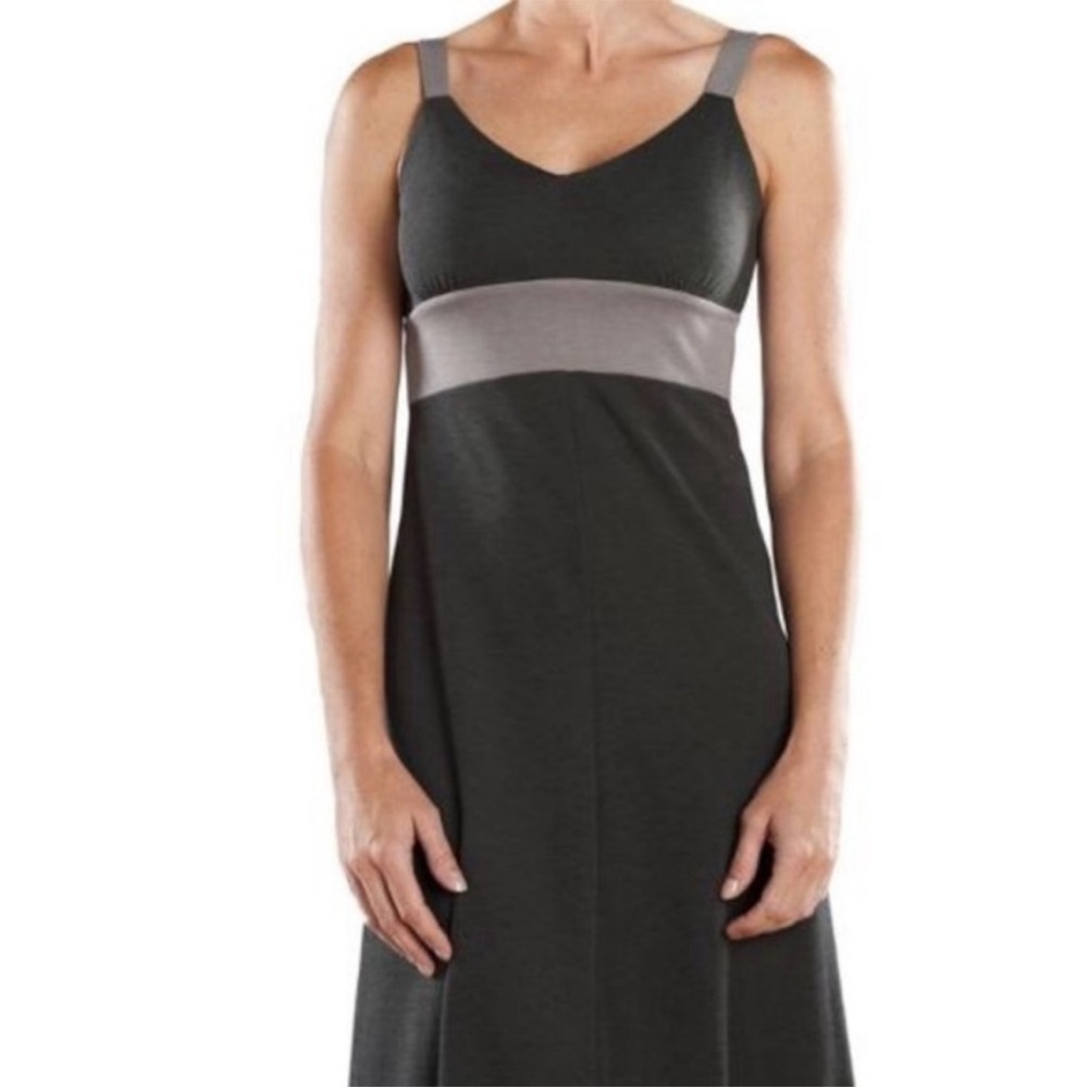 Kuhl Prima Activewear Athleisure Two Tone Grey Black Dress Large